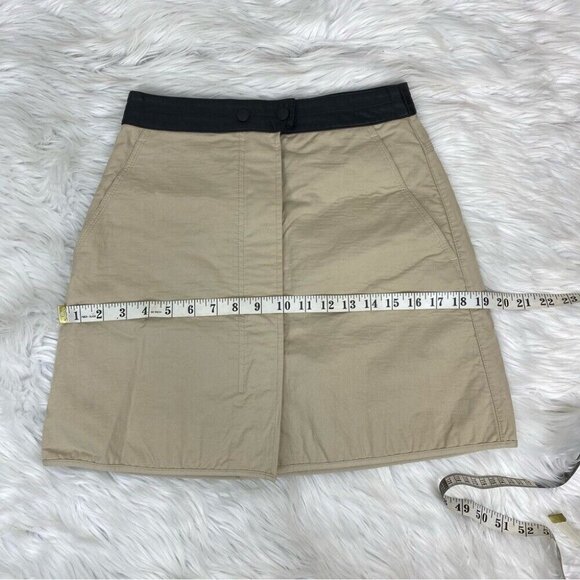 Rag & Bone Women’s Tan A-Line Quiet Luxury Cotton Mini‎ Skirt 2/W26 - Picture 10 of 15
